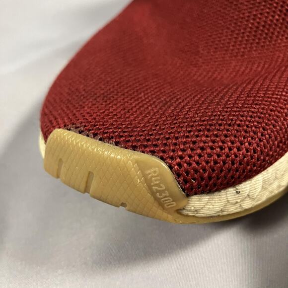 Adidas NMD R2 Shoes Mens Size 11 Maroon Red Boost Knit Sneakers Gum Sole‎ CQ2402 main image 6